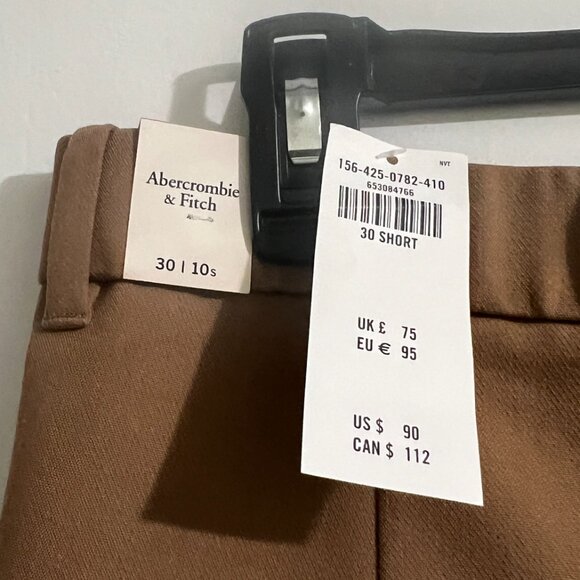 Abercrombie & Fitch Women’s Crossover Waist Tailored Relaxed Pant, Camel Brown - Picture 5 of 6